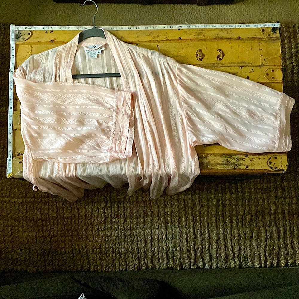 SAKS FIFTH AVENUE 100% SILK KIMONO ROBE SHORT ROBE SILK LOUNGEWEAR - Picture 13 of 13